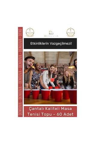 Masa Tenisi Pinpon Topu Çantalı Kaliteli Etkinlik 60 Adet Beyaz Canlı Ping Pong Sekme