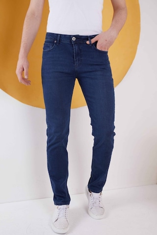 Erkek Düz Klasik Rahat Kesim Regular Fit Likralı Kot Jeans Lacivert Koyu Lacivert