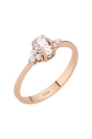 Sirius Pırlanta Ve Oval Morganite Taşlı Saga Yüzük 0817R0273