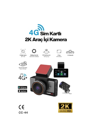2k Uzaktan İzlemeli Ticari Yönetmelik Uyumlu 4g Sim Kartlı Gece Görüşlü Gps Takipli Araç Kamerası