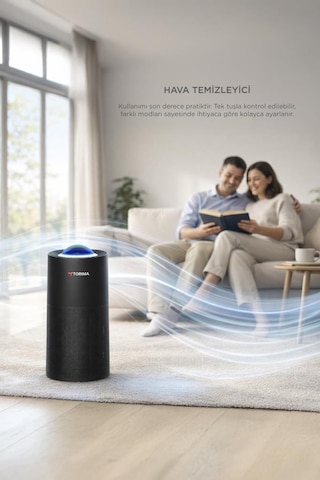 Torima TAP-500 Pro Akıllı Hava Temizleyici Hepa Filtreli 55m² Alan Kapsamlı Siyah