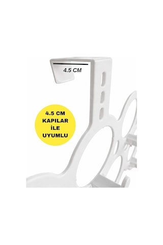 Lexroo Kapı Arkası Askı Düzenleyici Delmeden Asılan Çoklu Plastik Askılık Çok Renkli