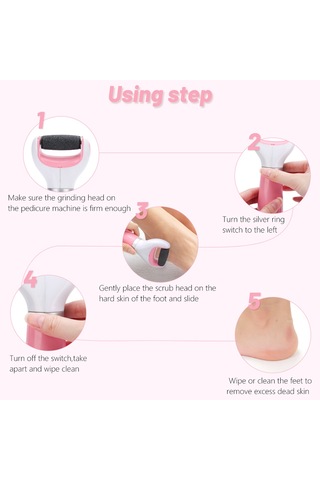 Moveevo Elektrikli Ayak Nasır Giderici Taşınabilir Usb Şarj Edilebilir Pedikür Cihazı Su Geçirmez Elektronik Ayak