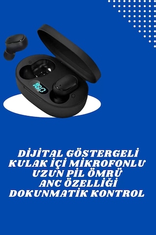 Hepsi İkili Bluetooth Kulaklık Dijital Göstergeli Uzun Pil Ömrü Yüksek Ses Kaliteli Najmaddin