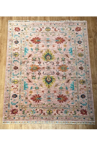 El Dokuma Afghan Halısı Pembe