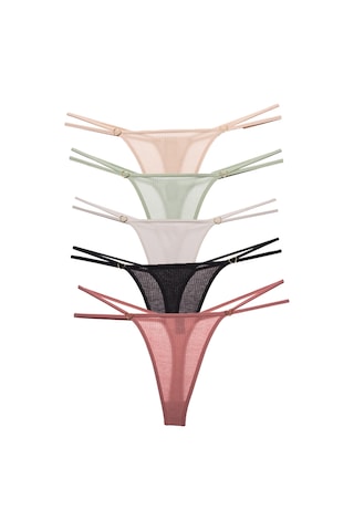 Vanilya Secret İpli String Pamuk 5'li Paket Çok Renkli Vanilya Secret İpli String Pamuk 5'li Paket Çok Renkli