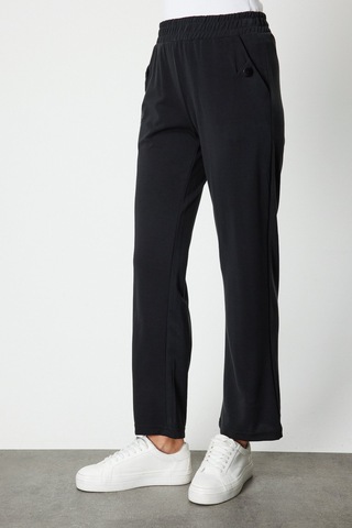 On Kadın Cebi Düğme Detaylı Eşofman Altı 66107 Siyah Siyah