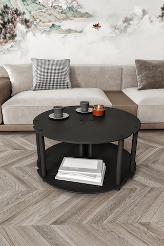 Yin Yang Unıty Serenıty Orta Sehpa 3 Lü Siyah 70cm Siyah