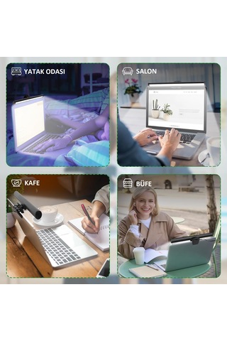 Venaliastore Laptop Üstü Ekran Işığı Led Göz Koruyucu Klipsli