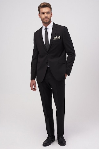 AC&Co / Altınyıldız Classics Erkek Siyah Slim Fit Dar Kesim Düz Siyah 8 Drop Su Geçirmez Nano Takım Elbise 4A3010000005SYH488N Siyah