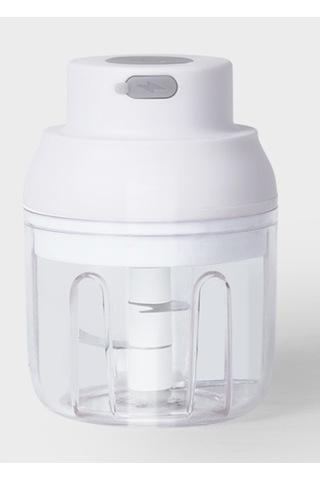 Mini Gıda İşlemcisi, Usb Şarj Edilebilir Güçlü Motor Zencefil Sarımsak Beyaz