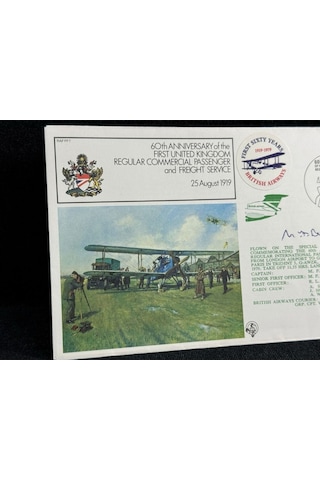 1979 İngiltere Hava Yollarının Islak İmzalı Özel Gün Damgalı İlk Gün Zarfı Aerophilately Gb 1979 Re  Teşhir Ürün