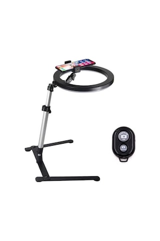 Microcase Işıklı Ürün Çekim Standı Tripod + Bluetooth Kumanda + Telefon Tutucu + Ring Halka Led Lamba- Al3056 Standart