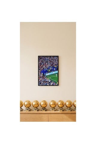 Lionel Messi The Goat Siyah Çerçeveli Motivasyon Tasarım Tablo 35x50 Futbol