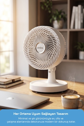 Sinbo Sf-7703 Kompakt Mini Masaüstü Fan Sessiz Vantilatör