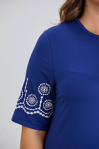 Wearon Kadın Aysar Kısa Kol Baskılı İki İp Boydan Mavi Elbise Mavi