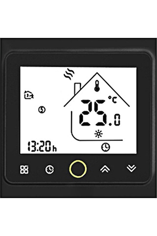 Hombey Siyah Akıllı Isı Kontrol Cihazı - Kazan/soba Isıtıcıları İçin Sıcaklık Regülatörü Dijital Termostat