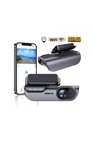 Çeşithane 4k Ultra Hd Akıllı Araç İçi Kamera - Wi-fi Ve Gps Destekli, 24 Saat Park Monitörlü, Gece G