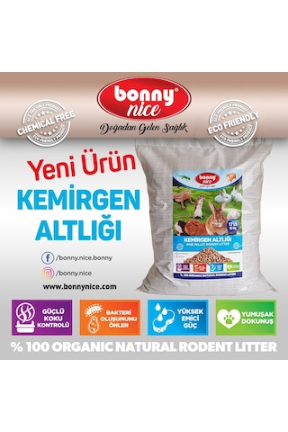 Bonny Nice Organik Çam Pelet Hamster Altlığı 10 Kg 17 L