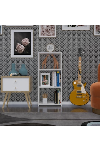 Kenzlife Kitaplık Süper Ga 090 40 19 Byz 3 Katlı Tek Bölme Ofis Mutfak Banyo Dolabı Arkalıksız