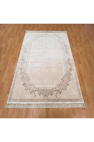 Floral Madalyon 160 X 230 Yün Halı Bej
