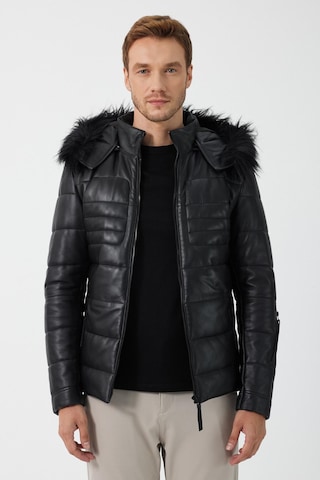 Butto Siyah Erkek Deri Ceket Siyah