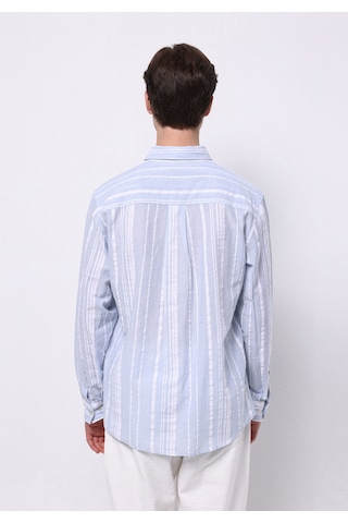 Colin's Colins Regular Fit Shirt Neck Çizgili Erkek Açik Mavi Uzun Kol Gömlek Cl1074496 Q1.v1 Led Mavi