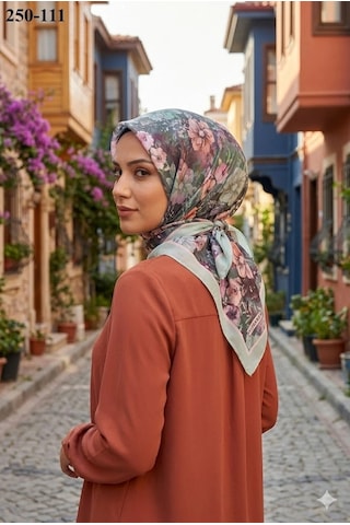Velscarfs Soft Pamuk Parla Eşarp Yeşil 250-111 Çok Renkli