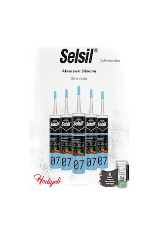 Selsil 5 Adet Akvaryum Silikon Şeffaf Ve Rosıe
