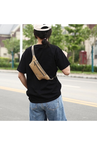 Erkekler İçin Şık Ve Dayanıklı Kanvas Omuz Çantası, Spor Ve Günlük Kullanım İçin Pratik Aksesuar Siyah