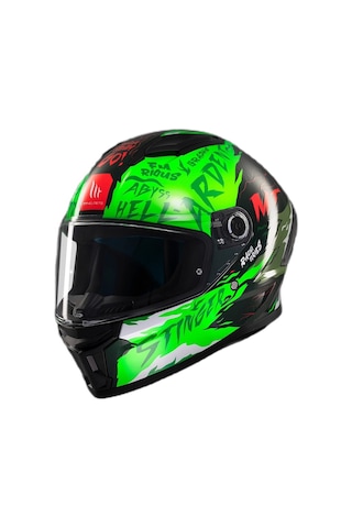 Mt Helmets Stınger Ardent C6 Kapalı Kask Parlak Yeşil - Siyah