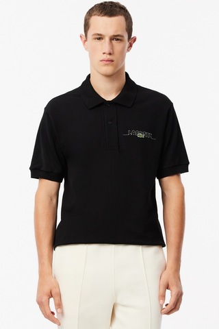 Lacoste Classic Fit Polo T-shirt Erkek Polo Yaka Tişört Siyah