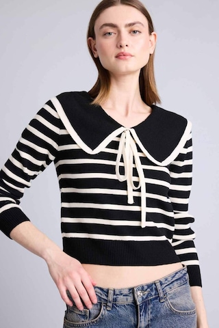 Defacto Slim Fit Dar Kesim Bebe Yaka Çizgili Kazak G9992ax25wnbk81 Siyah-bk81
