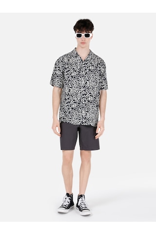 Colin's Colins Regular Fit Shirt Yaka Desenli Lacivert Erkek Kısa Kol Gömlek Cl1067545 Q1.v1 Nav Lacivert