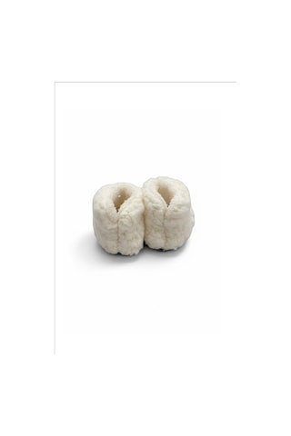 Balbeybi Beyaz Çocuk Panduf Kaydırmaz Taban, Welsoft Polar, Terletmeyen Ev Patiği Unisex Beyaz