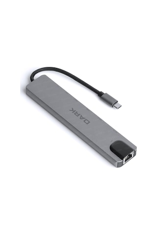 Dark USB 3.1 Type-C 8 in 1 Ethernet / HDMI / TF SD Kart Okuyucu