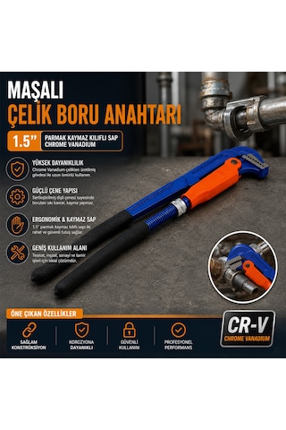 Storeşahin 1.5" Maşalı Çelik Boru Anahtarı Cr-v Shn0720