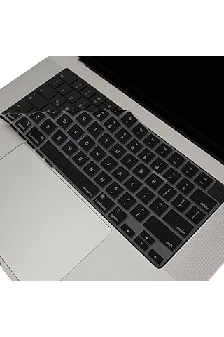 Macbook Klavye Koruyucu Silikon Us İngilizce Uyumlu Air 13.6-15.3 Ve Pro 14.2-16.2 M1-m2-m3-m4-m5 Ultra İnce Toz Ve Sıvı Koruma Siyah