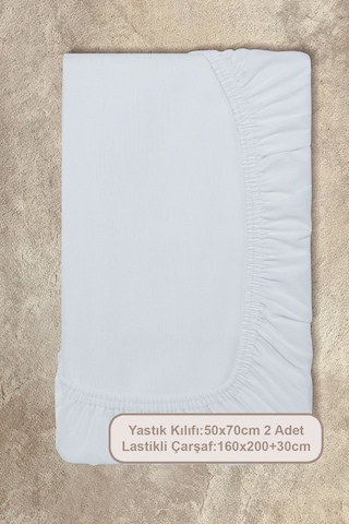 Elart Basic Lastikli Çarşaf Seti Çift Kişilik 160x200+28 Mavi