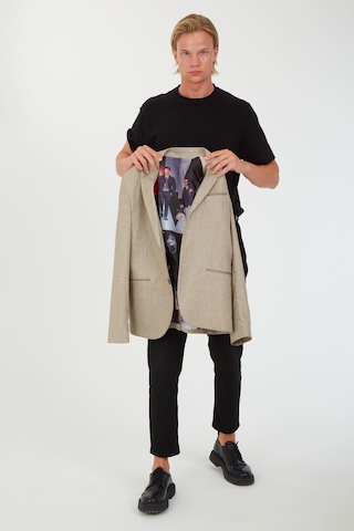 Sposo G-179 İki Düğme Klasik Kalıp Bej Erkek Blazer Ceket Bej