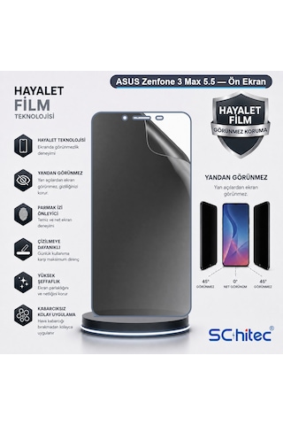 Zenfone 3 Max 5.5 Uyumlu Ön Yüzey Hayalet Privacy Hidrojel Ekran Koruyucu 17546876