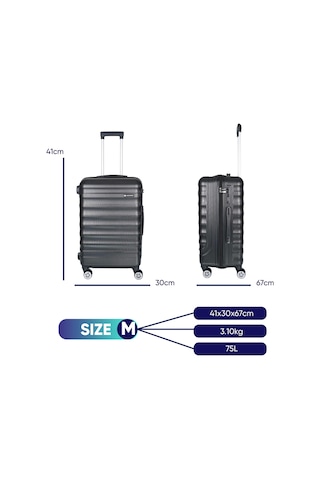 Vegmann Delphin Siyah Orta Boy Valiz Siyah