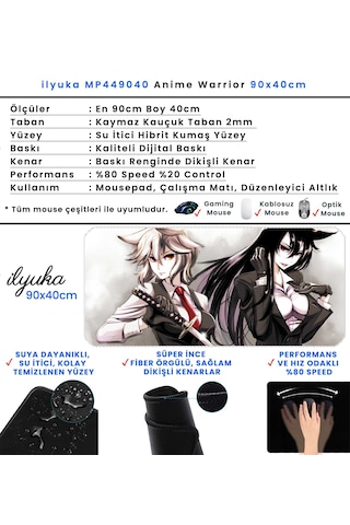 İlyuka Mousepad 90x40cm Büyük Boy Xxl Mp449040 Anime Warrior