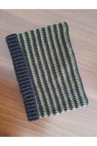 Nova Design Siyah Yeşil Çizgili Kedi Kulaklı Cat Beany Bere Siyah-yeşil