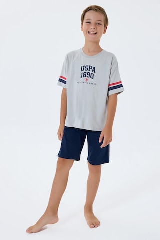 U.S. Polo Assn. Erkek Çocuk 2 Li Bermuda T-şhirt Takım Gri-2305 Gri