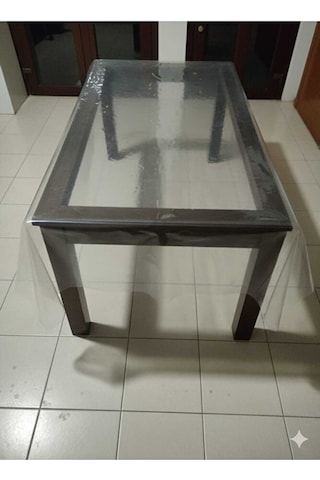 Şeffaf Masa Örtüsü Kalın 1.4 Mm Kaymaz Su Geçirmez Pvc Masa Koruyucu Beyaz