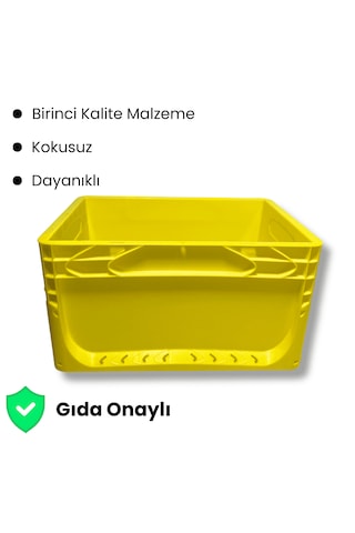 Alpbx 1.kalite Sarı Plastik Kasa 40x30x22 Cm - Kutu 21 Litre