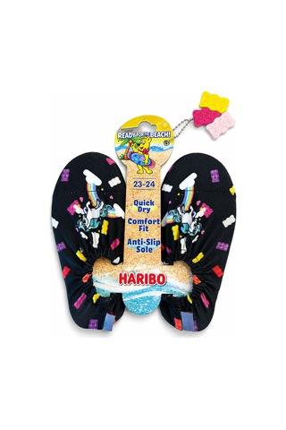 Haribo Lisanslı Unicorn Baskılı Kız Çocuk Deniz Ayakkabısı Siyah