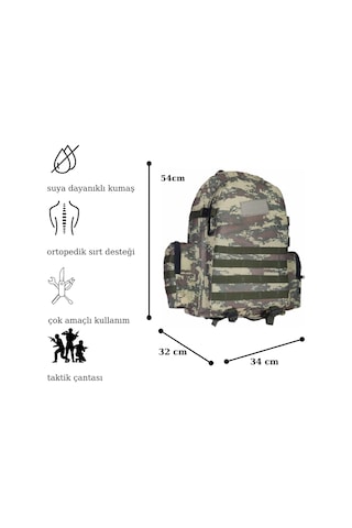 65 LT Askeri̇ Tacti̇cal Dağcı Kamp Trekki̇ng Si̇yah Kamuflaj Askeri̇ Sırt Çantası