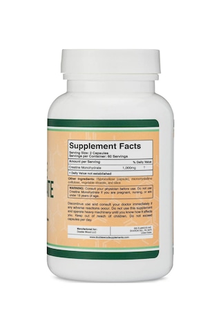 Creatine Monohydrate 1,000 Mg 120 Capsules . Usa Menşei.